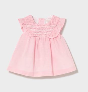 Mayoral Pink Smocked Dress with Bloomer