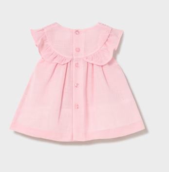 Mayoral Pink Smocked Dress with Bloomer