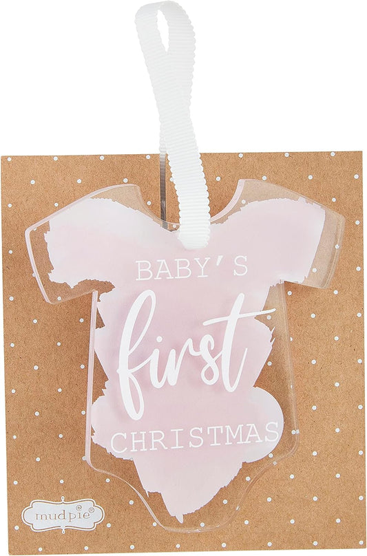 Mud Pie Baby's First Christmas Ornament Pink