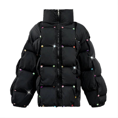 Lola and the Boys Rainbow Gem Quilted Puffer