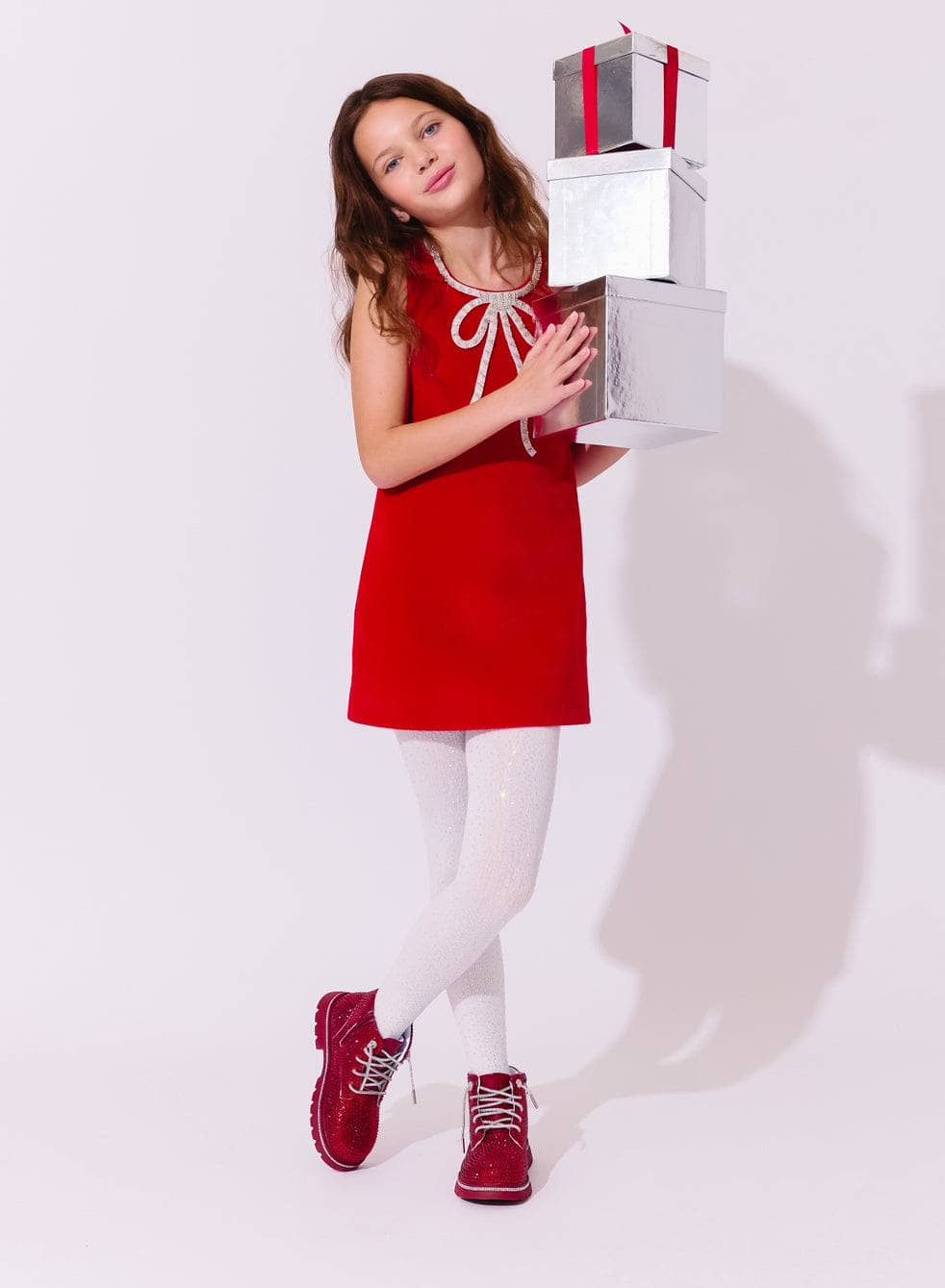 Lola and the Boys Red Velvet Princess Dress