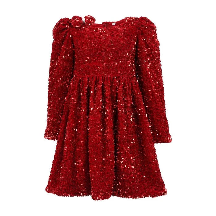 Lola & The Boys Ruby Party Shimmer Dress
