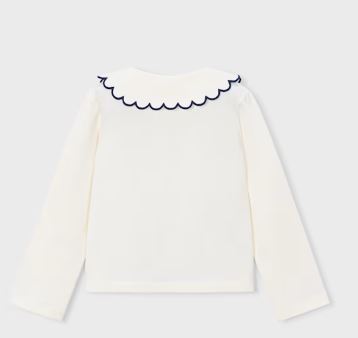 Mayoral Cream Scalloped Long Sleeve Shirt