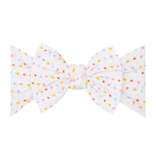 Baby Bling Rainbow Dot Shabby Knot Headband