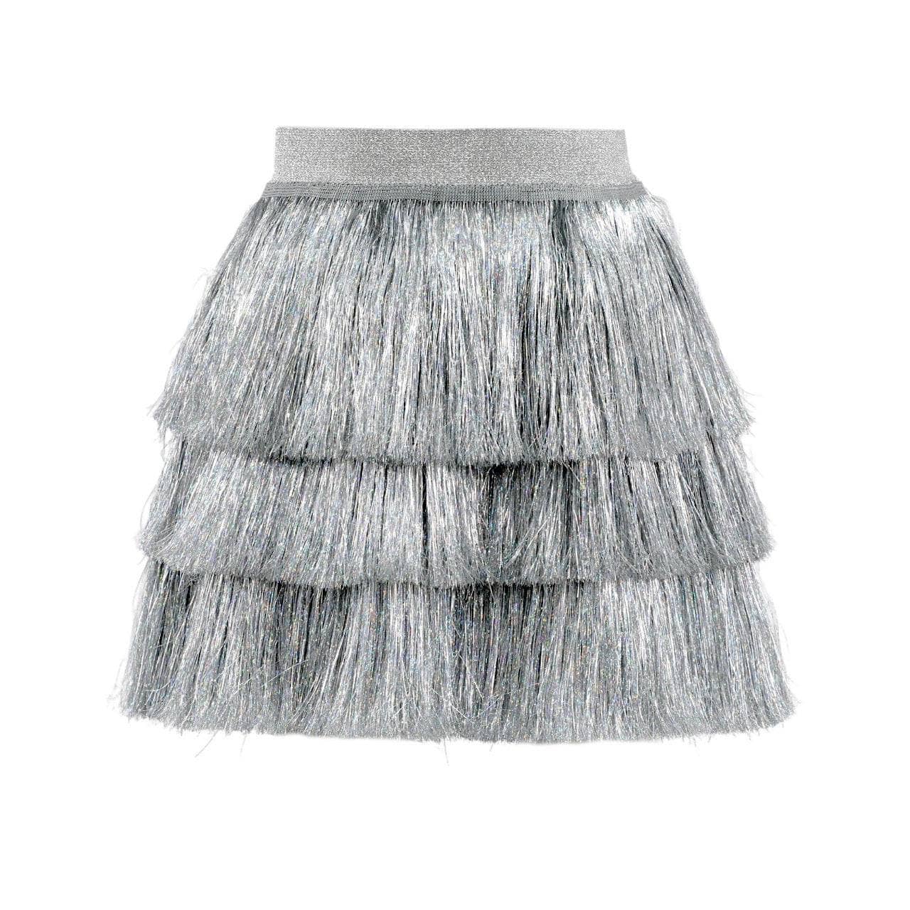 Lola and the Boys Silver Shimmer Tinsel Party Skirt
