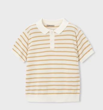 Mayoral Cream Stripe Knit Shirt