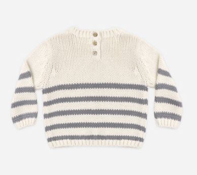 Quincy Mae Rex Sweater | Slate Stripe