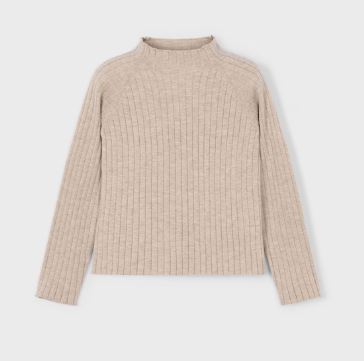Mayoral Tan Mock Neck Knit Sweater