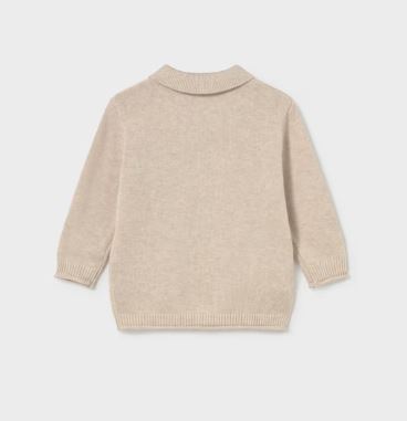 Boys Tan Collar Sweater