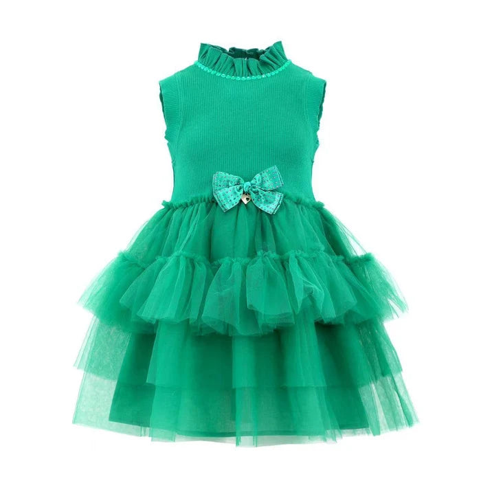 Lola & The Boys Green Tiered Party Dress