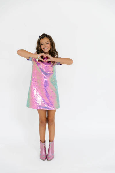 Lola and the Boys Lavender Haze Sequin Dress