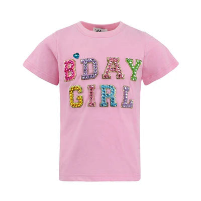 Lola and the Boys Birthday Girl Pink Gem Shirt