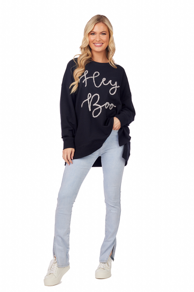 Mud Pie Hey Boo Sparkle Sweatshirt