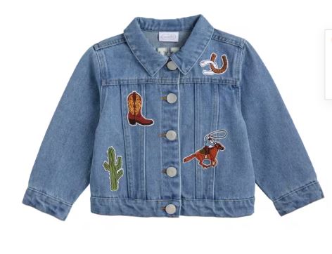 Mud Pie Western Patch Denim Jacket